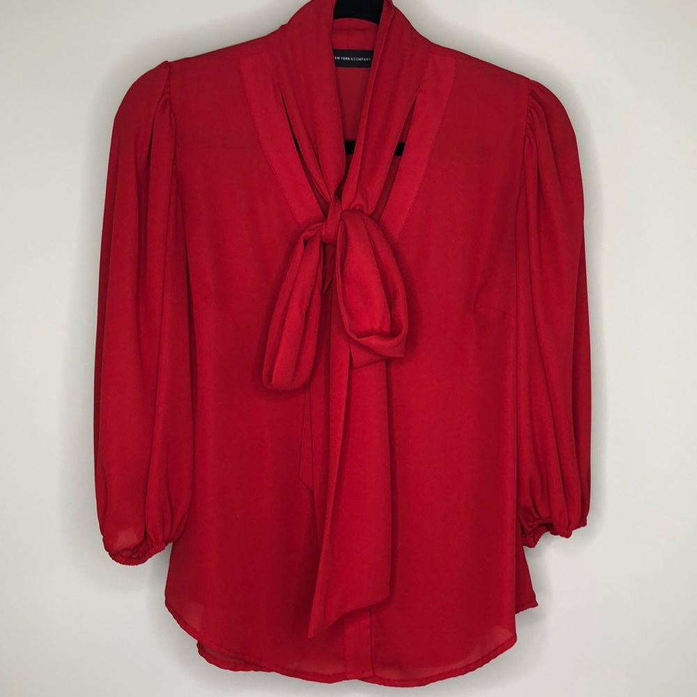 NY&C Neck Tie Blouse
